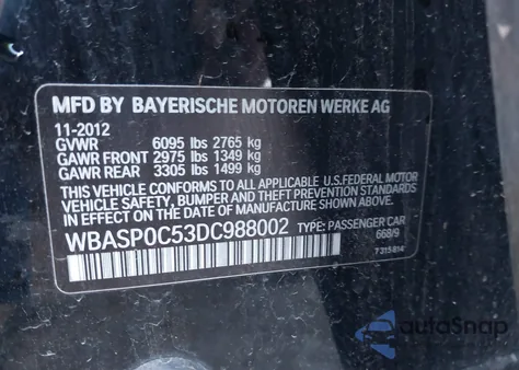 2013 BMW 550I Gran Turismo xDrive z USA, uszkodzony, nr VIN WBASP0C53DC988002